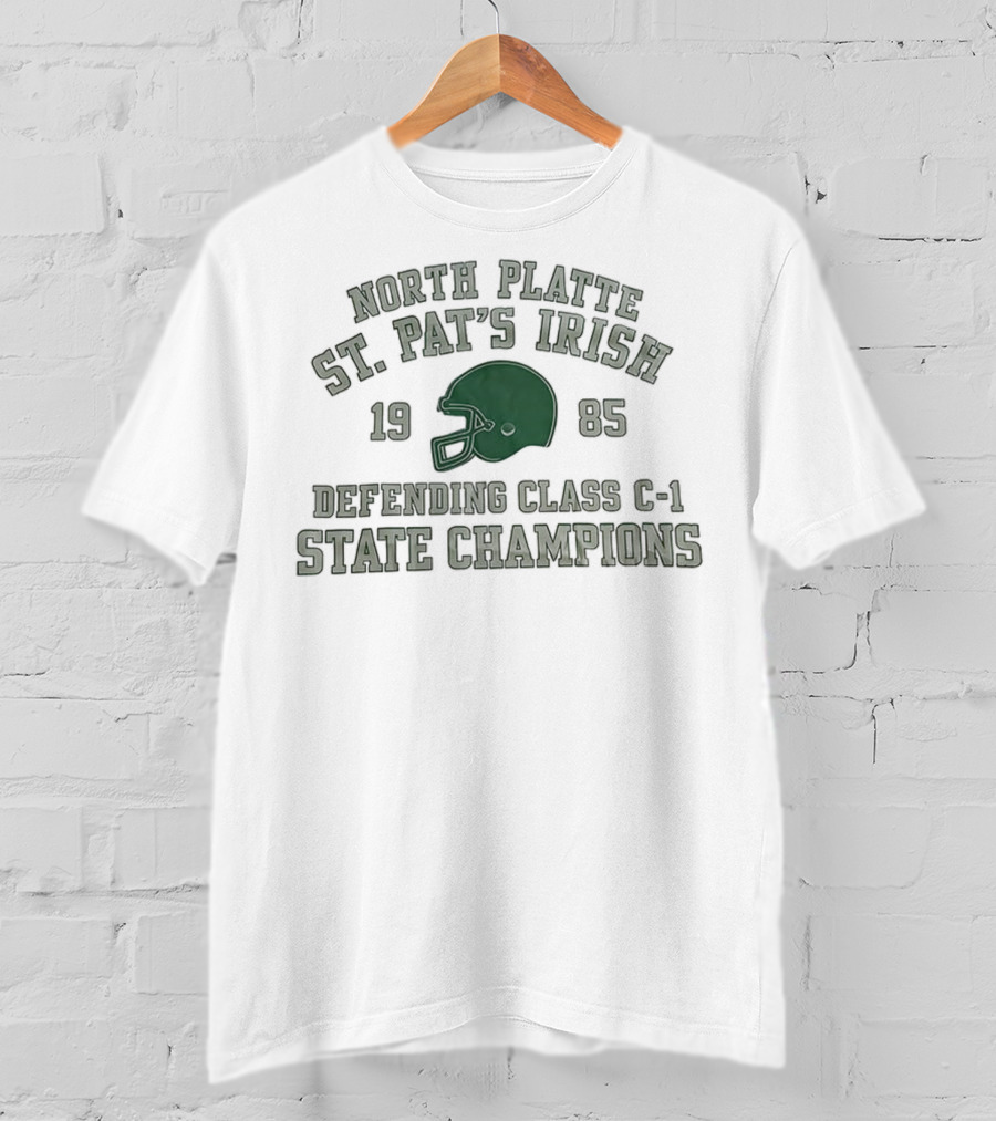 North Platte St. Pat's Irish 1985 Defending Class C-1 State Champions T-Shirt