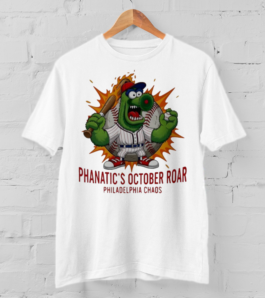 Philadelphia Phillies Baseball Phanatic's October Roar Philadelphia Chaos Mascot T-Shirt