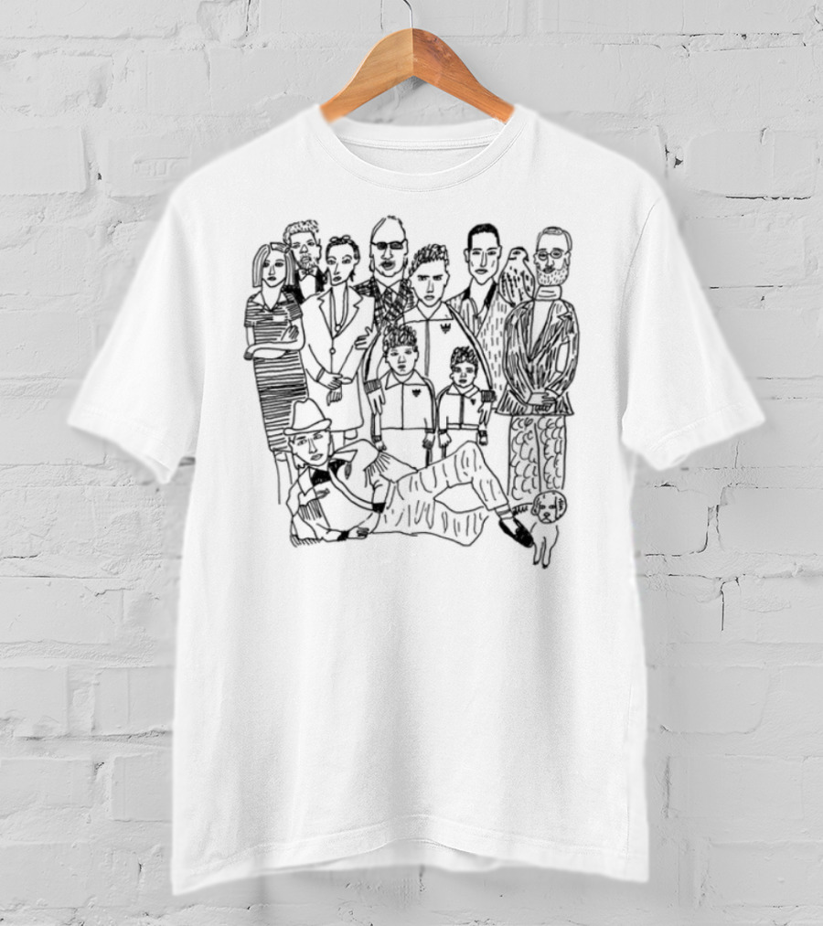 Royal Tenenbaums Cast Illustration Wes Anderson Film Fashion Statement T-Shirt