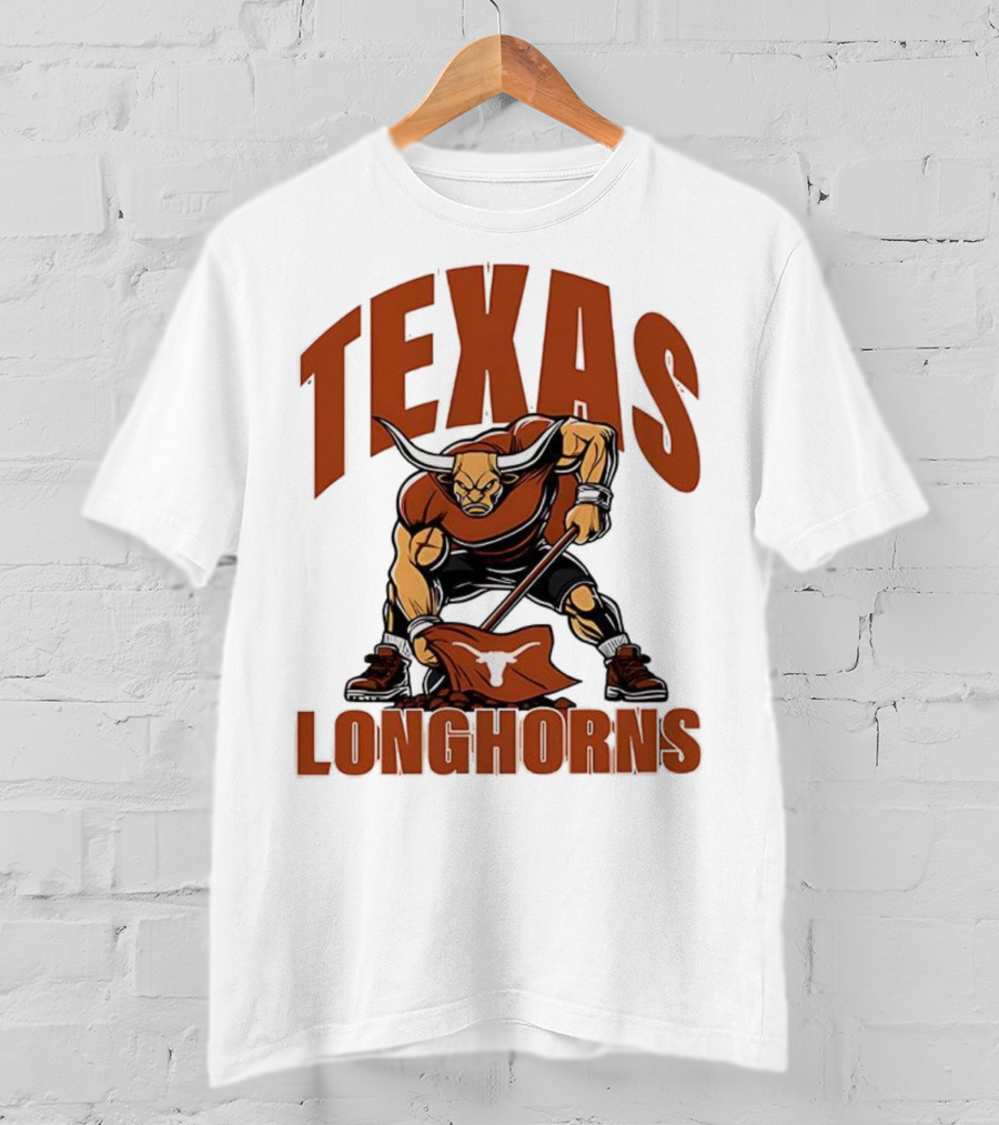 Texas Longhorns Football Youth Mascot Planting Flag T-Shirt