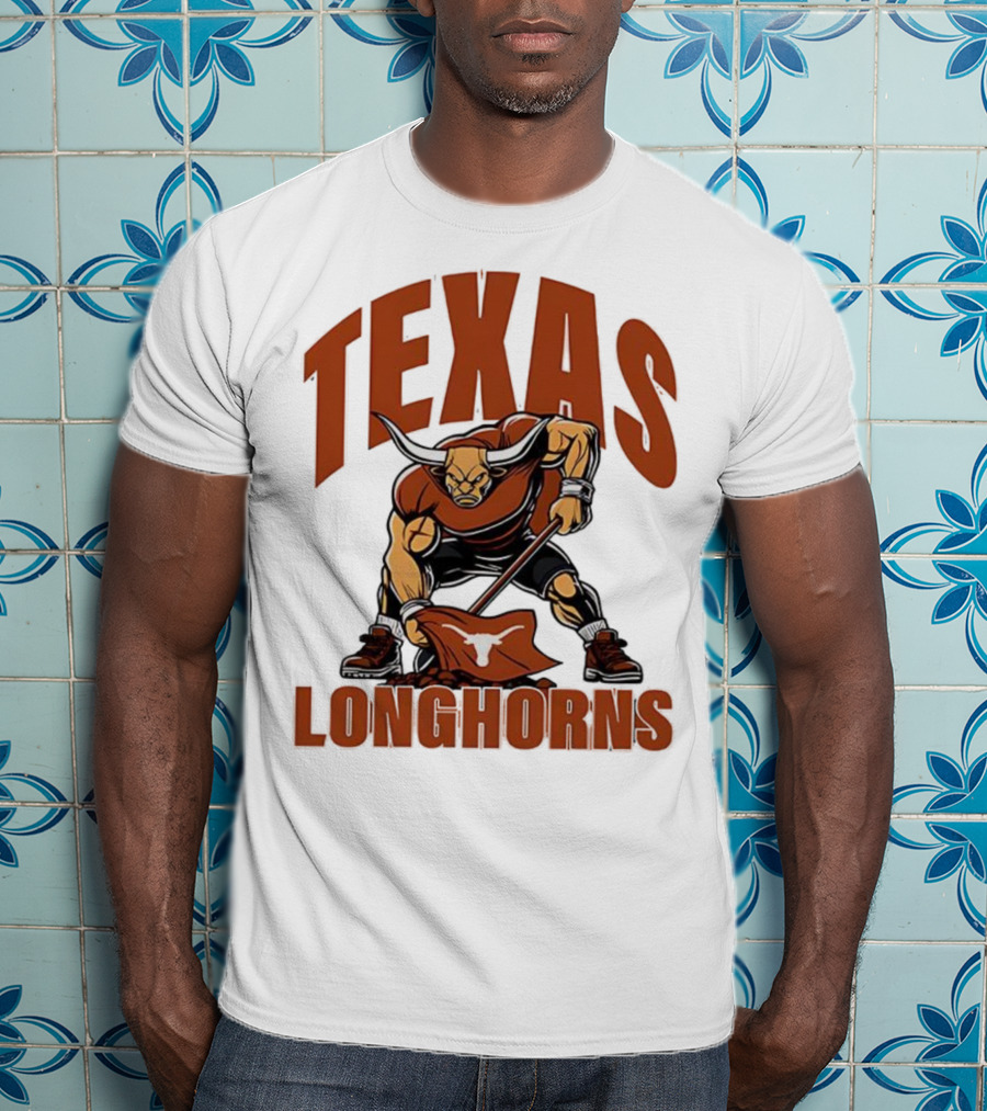 Texas Longhorns Football Youth Mascot Planting Flag T-Shirt