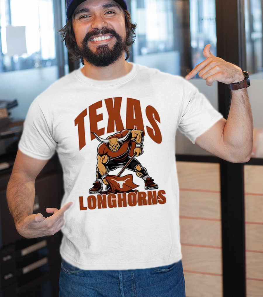 Texas Longhorns Football Youth Mascot Planting Flag T-Shirt