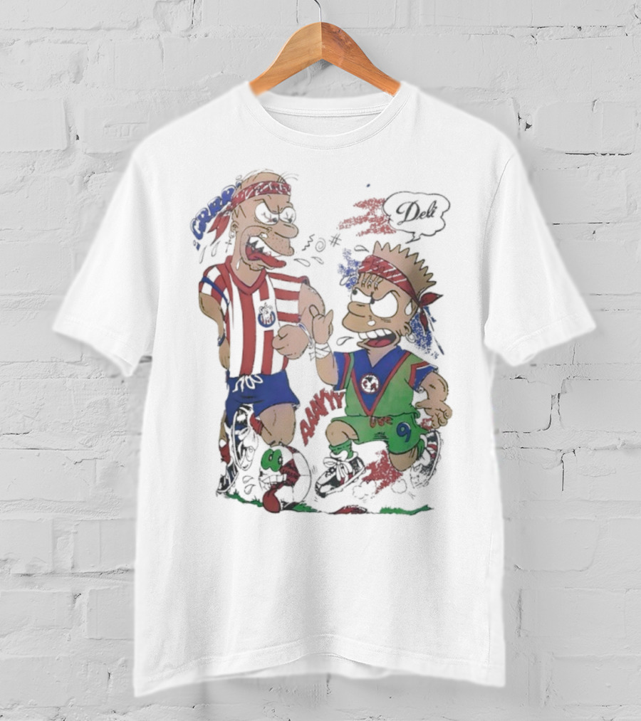 The Simpsons Homer C.D. Guadalajara Bart Club América Soccer Rivalry T-Shirt