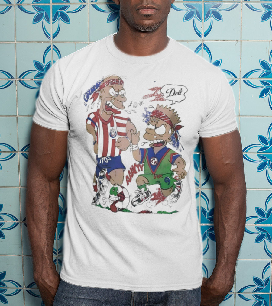 The Simpsons Homer C.D. Guadalajara Bart Club América Soccer Rivalry T-Shirt