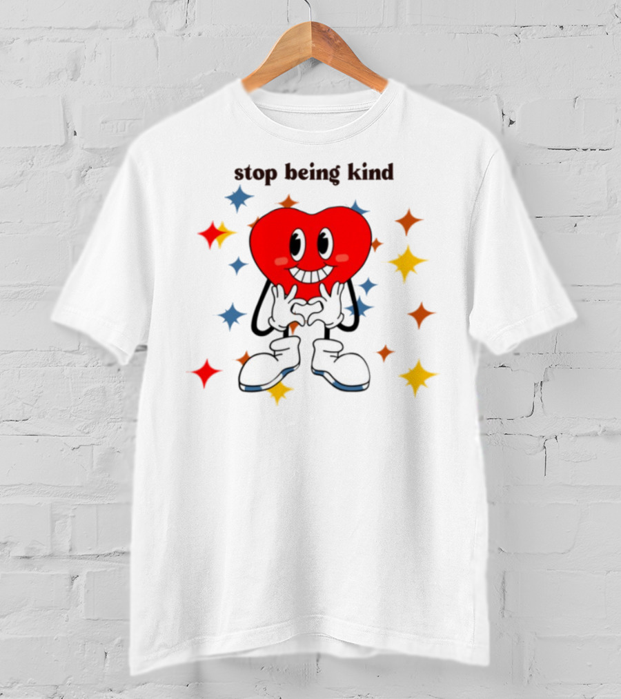 Transphobic Stop Being Kind Heart Character With Colorful Stars T-Shirt
