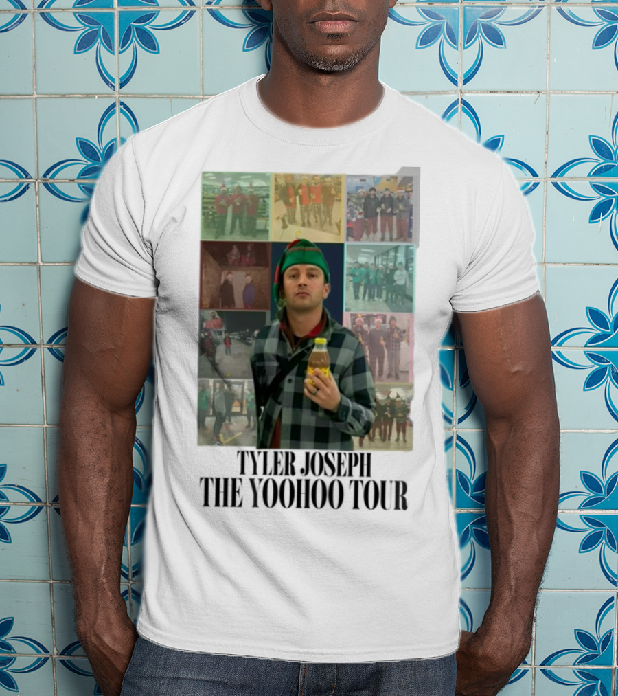 Eggtyler Tyler Joseph Yoohoo Tour Getränkflasche Elf Hemd Karo Holzfäller Look 2023 Collage T-Shirt