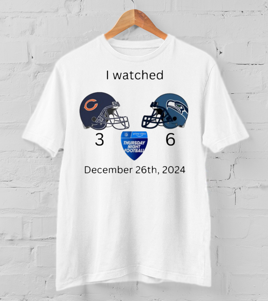 Prime Video Thursday Night Football December 26th 2024 Bears Vs Seahawks T-Shirt