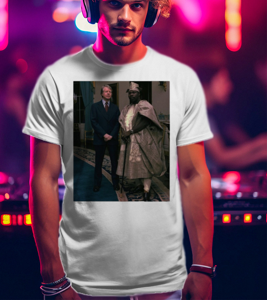 Jimmy Carter Meeting Nigerian President Traditional Attire T-Shirt