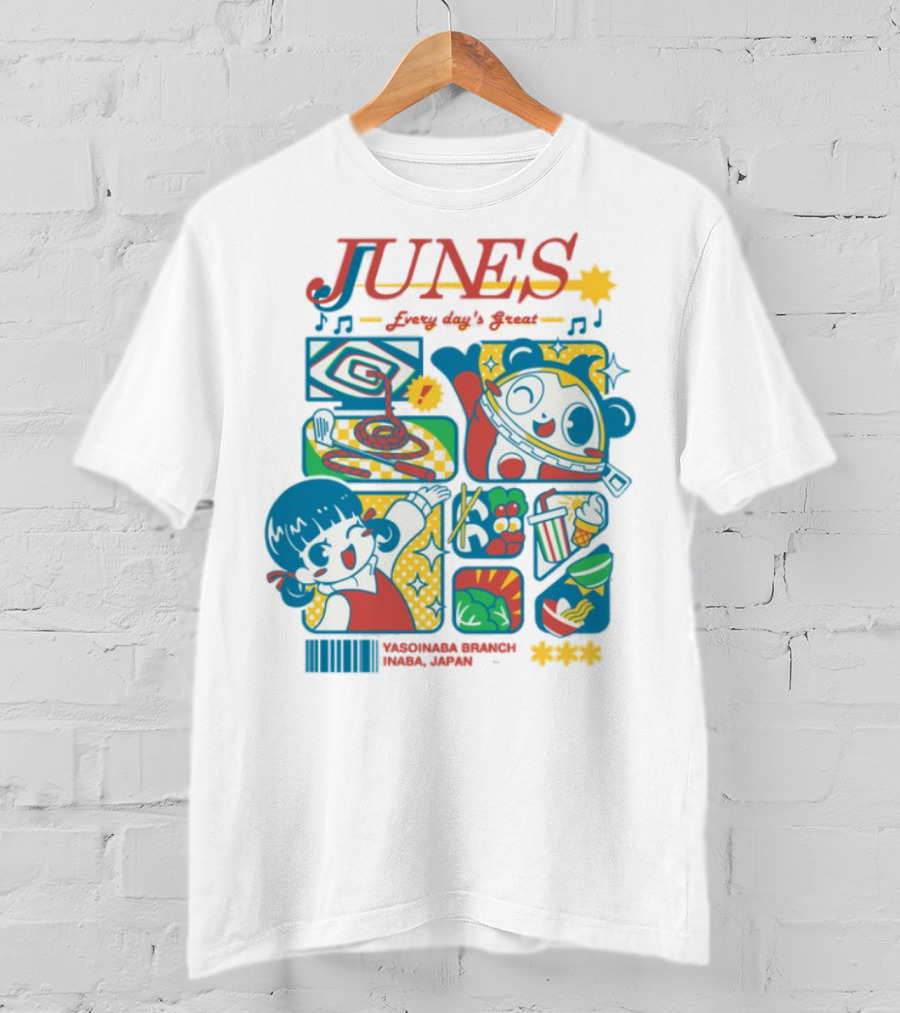 Junes Every Day's Great Persona 4 Teddie Cartoon Fun Collage T-Shirt