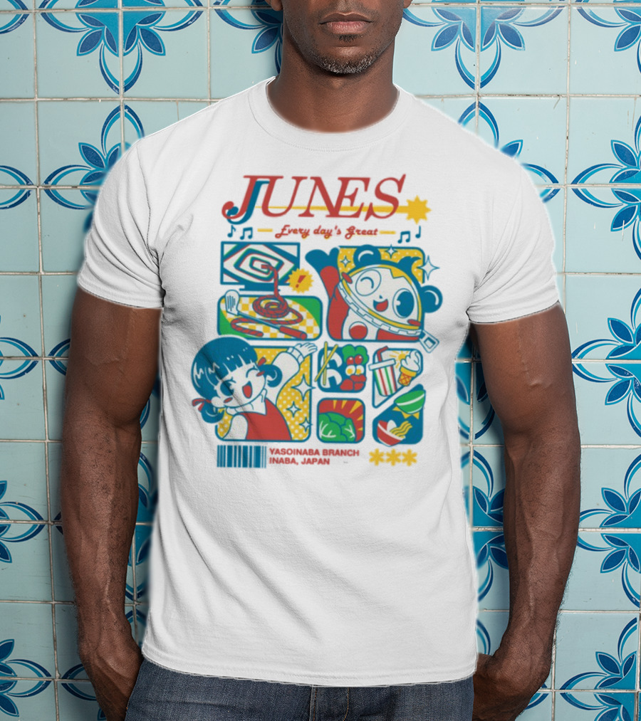 Junes Every Day's Great Persona 4 Teddie Cartoon Fun Collage T-Shirt