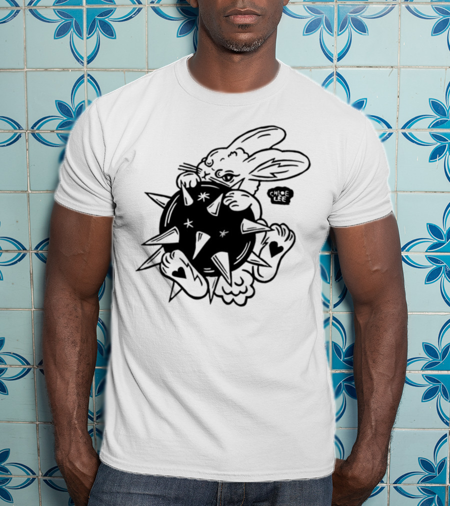 Morningstar Bunny Spiked Star Rabbit Design T-Shirt