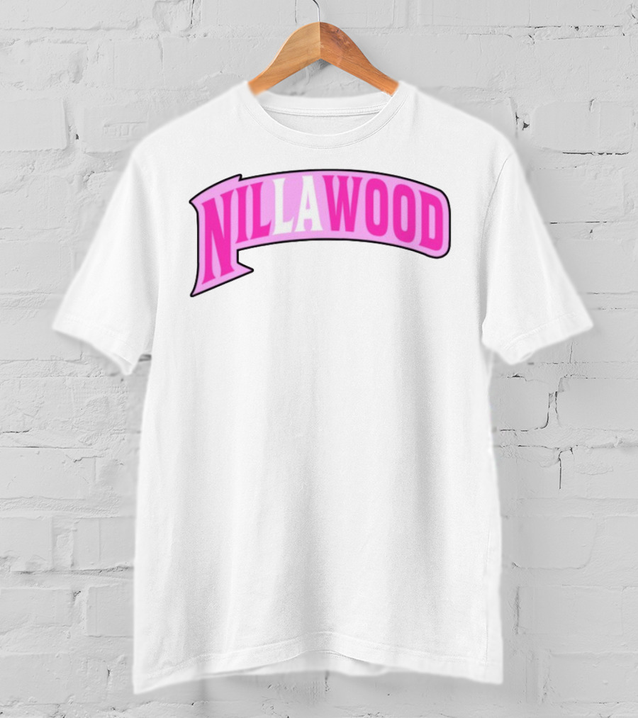 Nilla Allin Nillawood Pink Arch Text T-Shirt