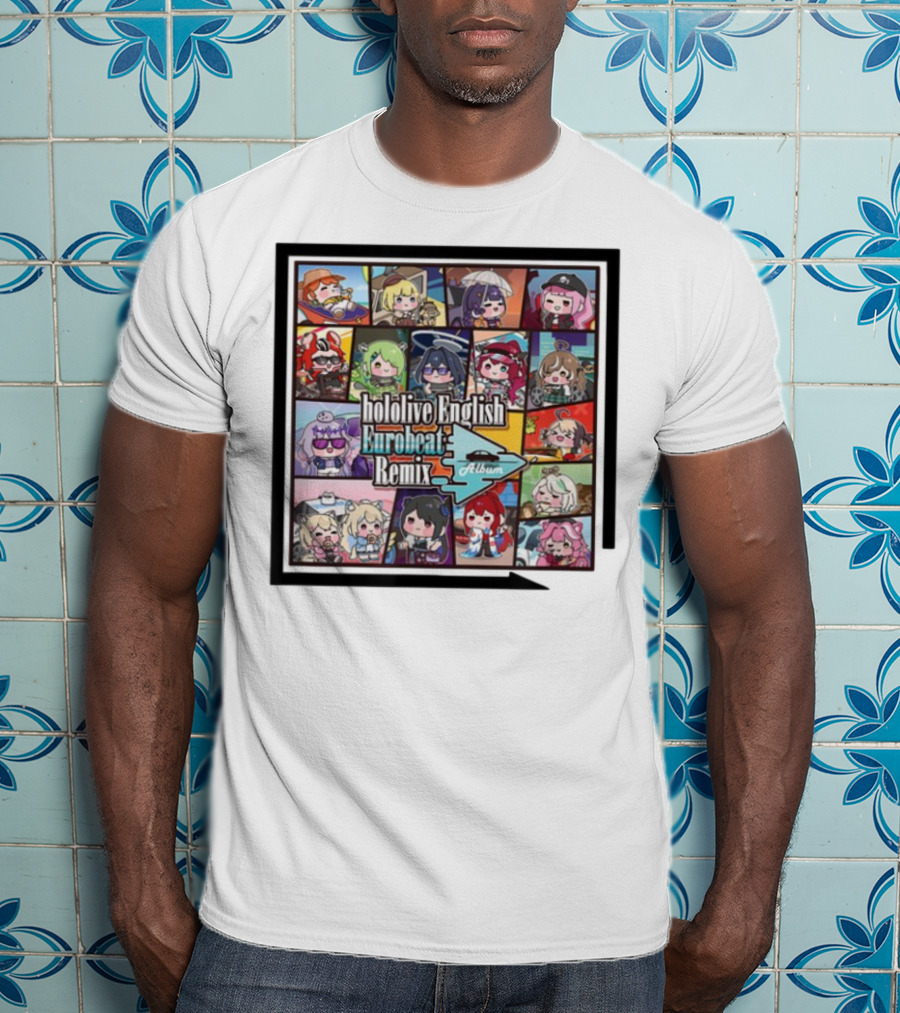 Hololive English Eurobeat Remix Album Characters Compilation T-Shirt