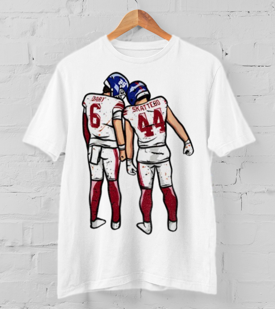 Jaxson Dart Cam Skattebo Number 6 44 New York Football Players Pose NFL Inspired T-Shirt