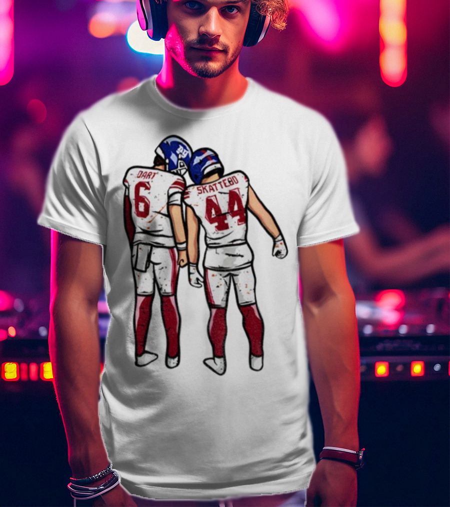 Jaxson Dart Cam Skattebo Number 6 44 New York Football Players Pose NFL Inspired T-Shirt