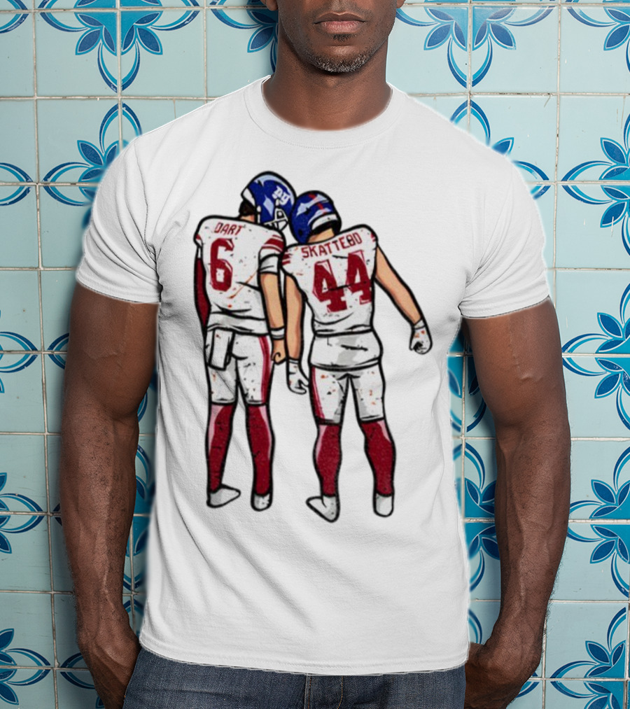 Jaxson Dart Cam Skattebo Number 6 44 New York Football Players Pose NFL Inspired T-Shirt