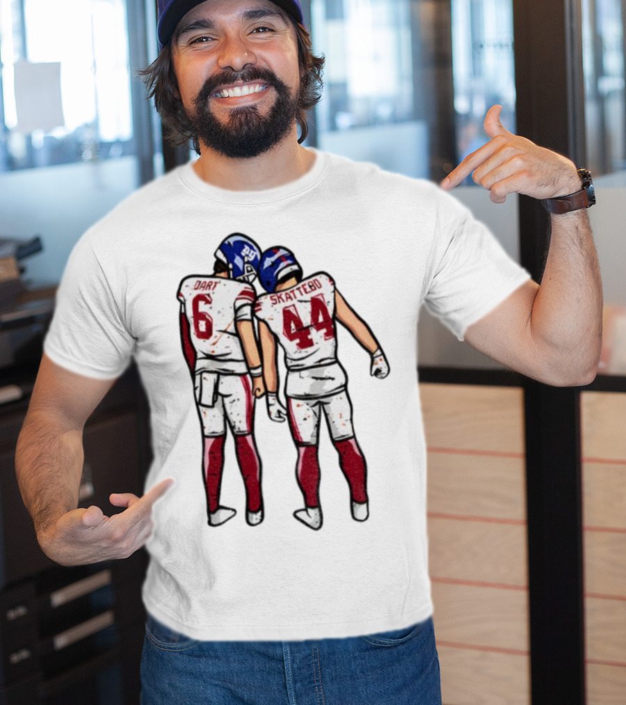 Jaxson Dart Cam Skattebo Number 6 44 New York Football Players Pose NFL Inspired T-Shirt