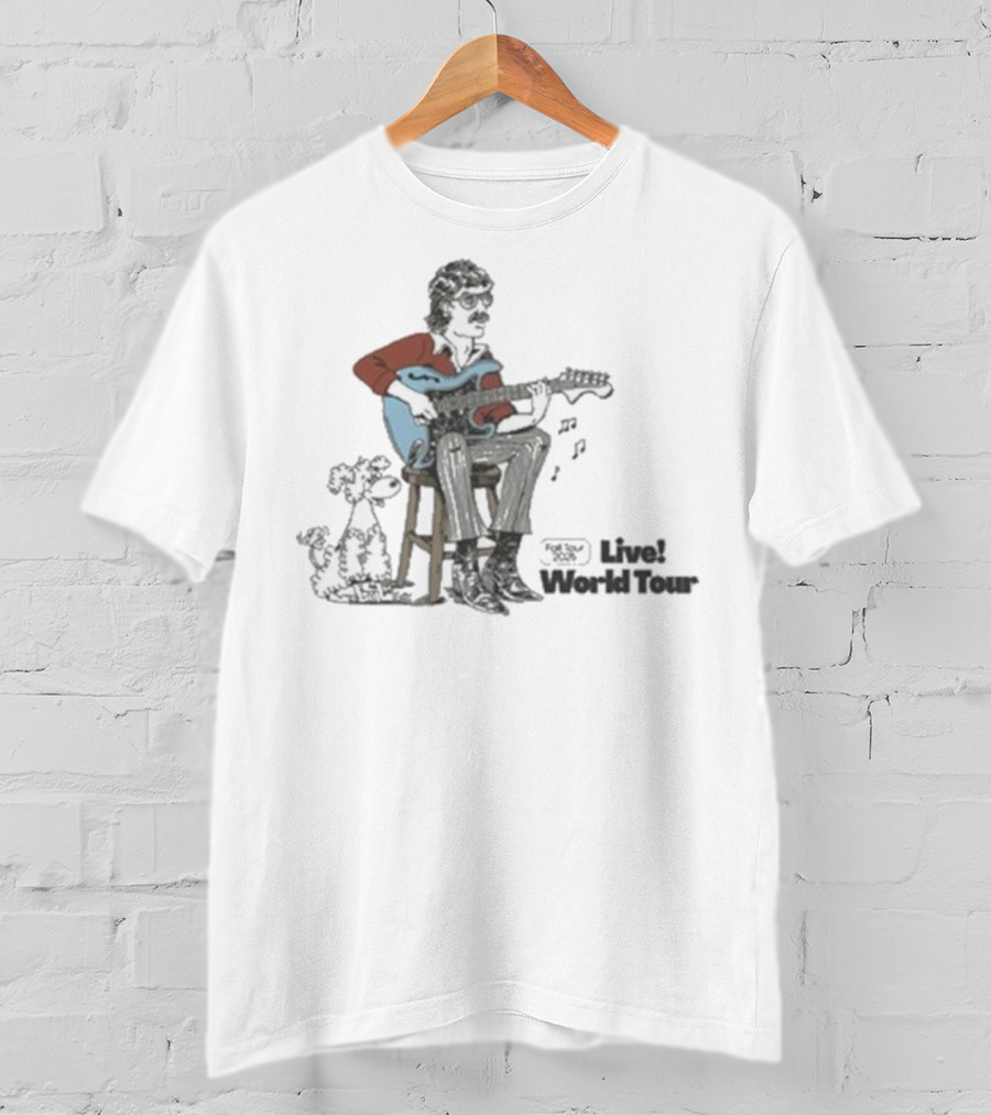 Johnny 54 Ultra Live World Tour Concert Fall 2025 Dog Cartoon Guitar Player T-Shirt
