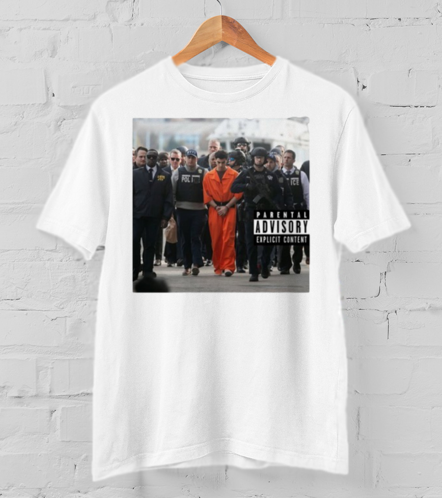 Luigi Mangione Helicopter Arrival With Police Explicit Content T-Shirt