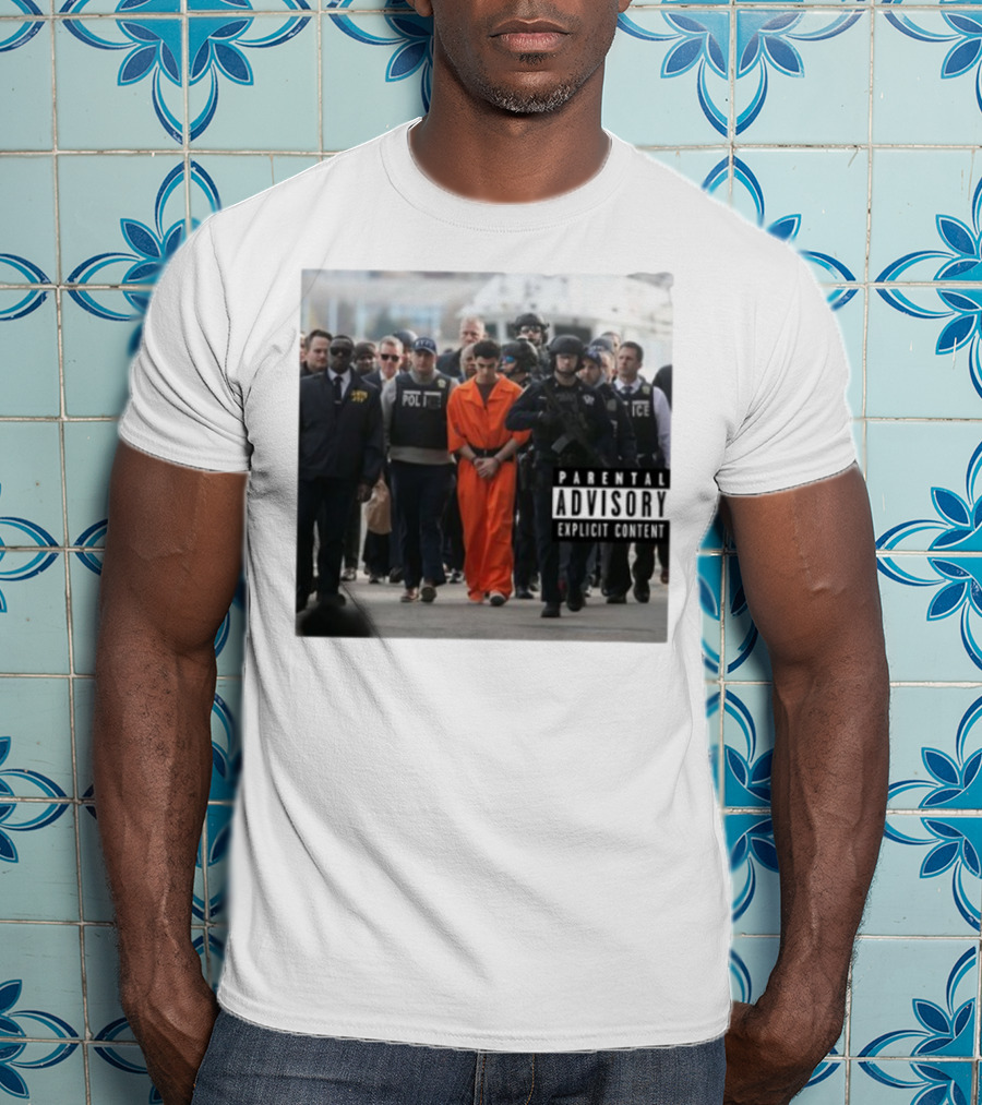 Luigi Mangione Helicopter Arrival With Police Explicit Content T-Shirt