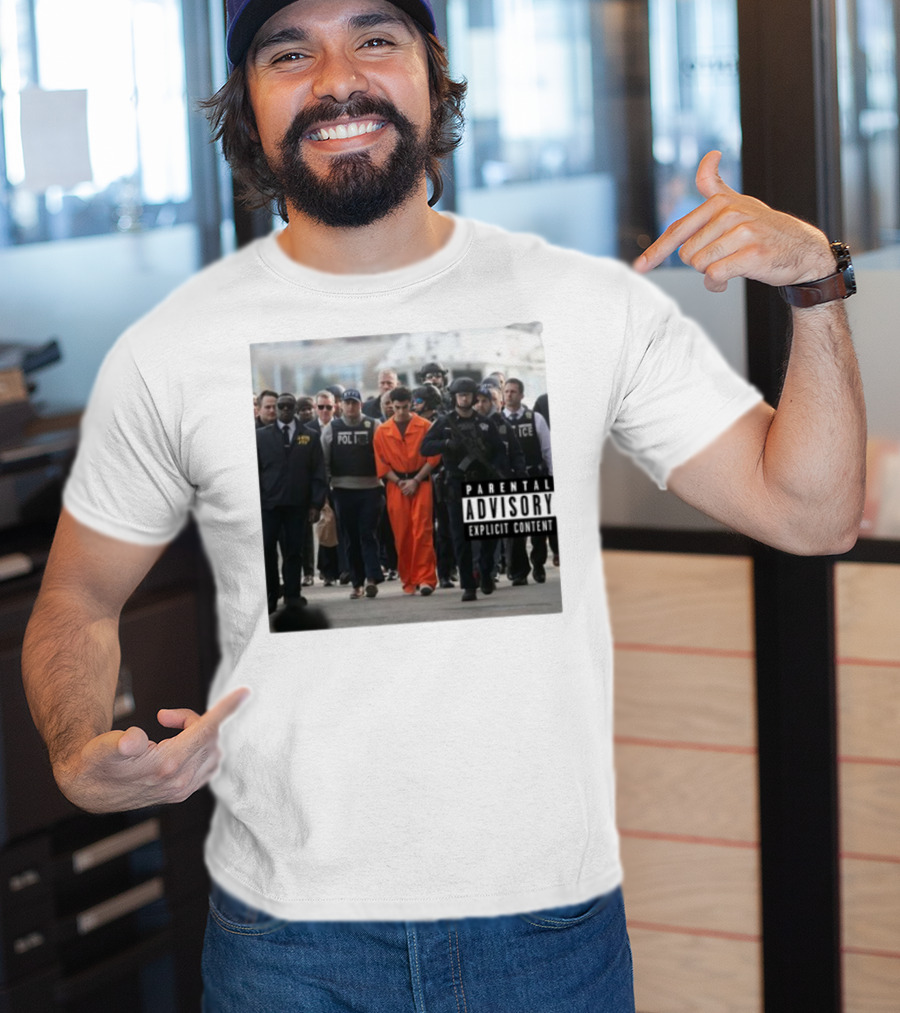 Luigi Mangione Helicopter Arrival With Police Explicit Content T-Shirt