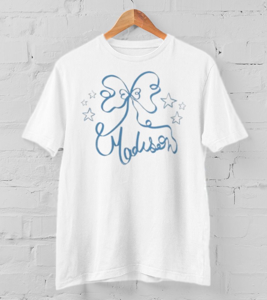 Madison Ribbon Stars Motif T-Shirt