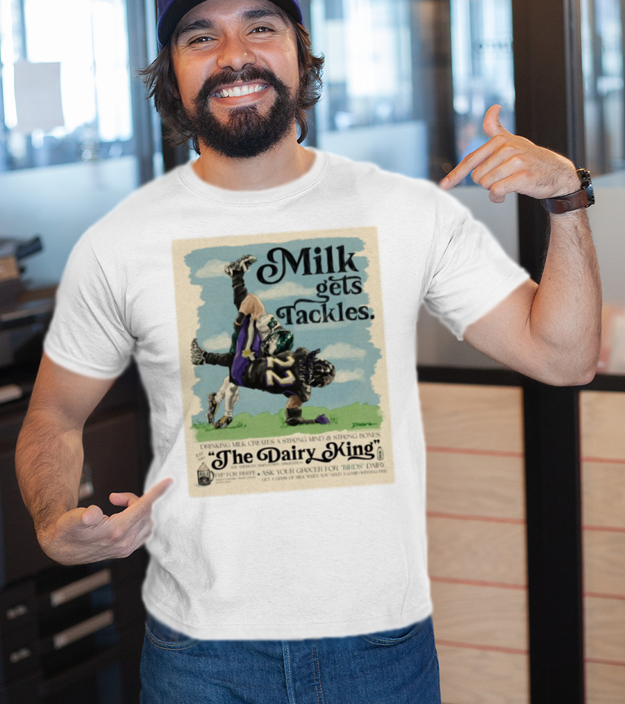 Milk Gets Tackles The Dairy King Strong Bones Mind T-Shirt