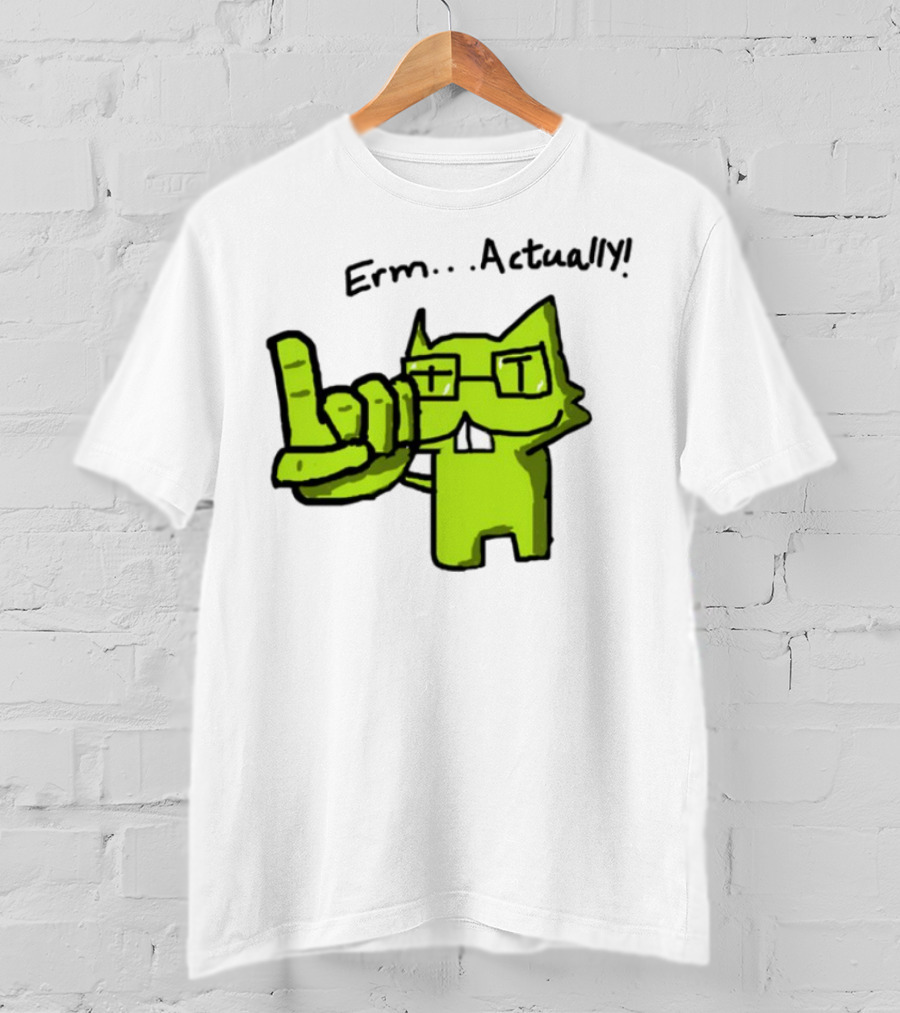Errr... Actually Nerd Pixel Cat T-Shirt