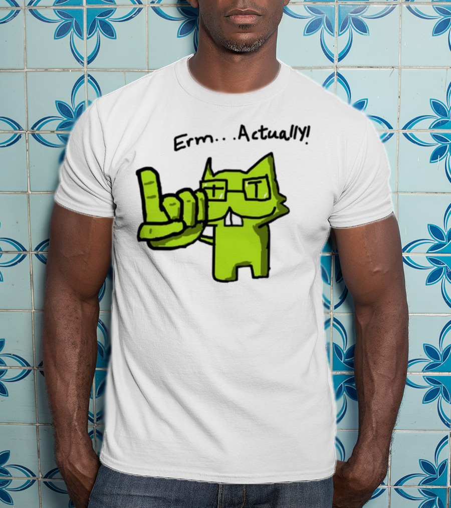 Errr... Actually Nerd Pixel Cat T-Shirt