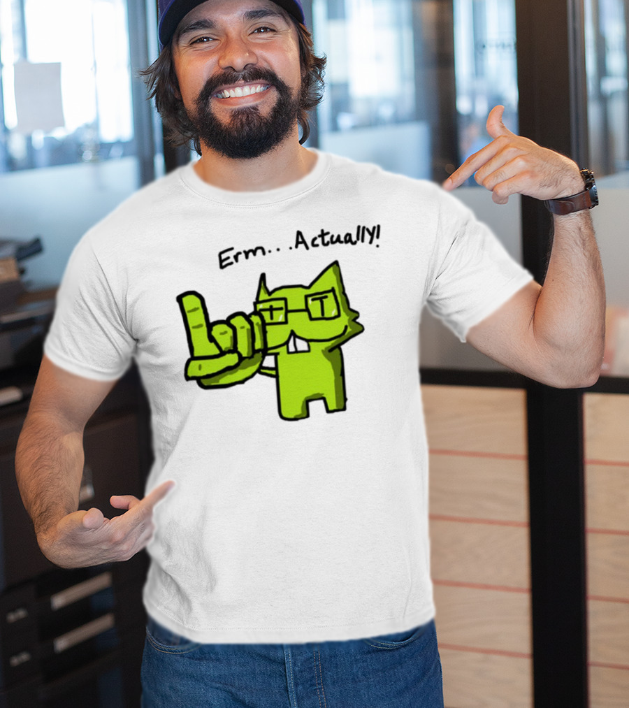 Errr... Actually Nerd Pixel Cat T-Shirt