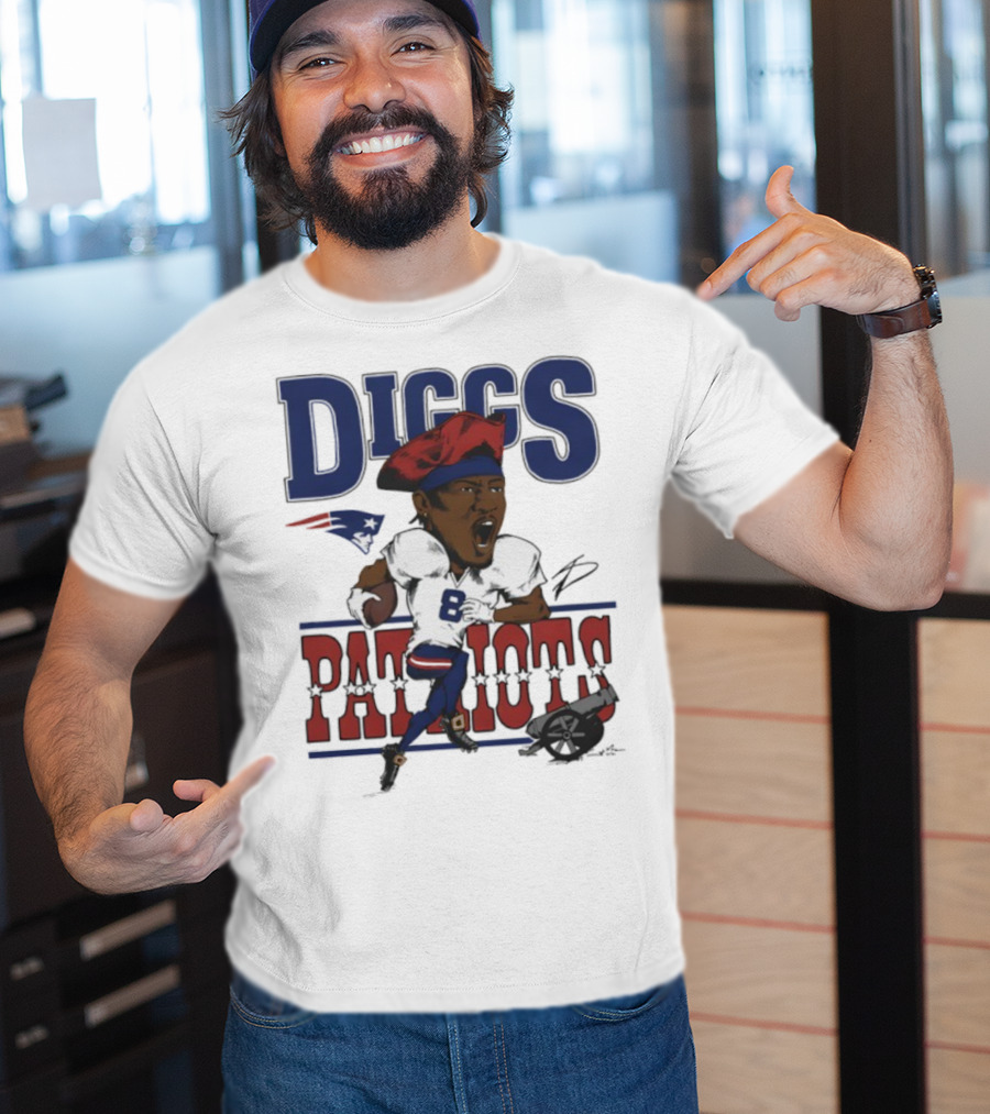 New England Patriots Diggs Signature Football Art T-Shirt