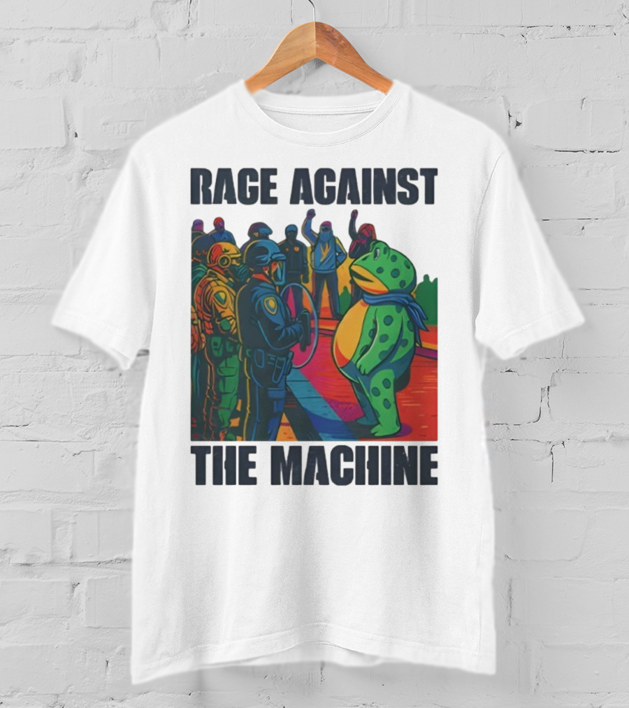 Rage Against The Machine Portland Frog Anti-ICE Protest Imagery T-Shirt
