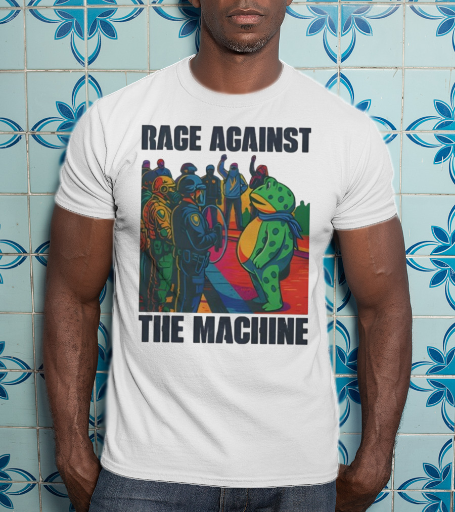 Rage Against The Machine Portland Frog Anti-ICE Protest Imagery T-Shirt