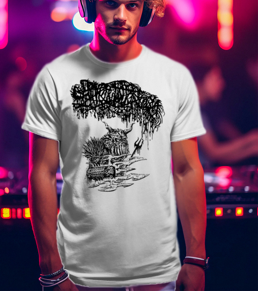 Sanguisugabogg Warlord Album Cover Art Demonic Skull Imagery T-Shirt
