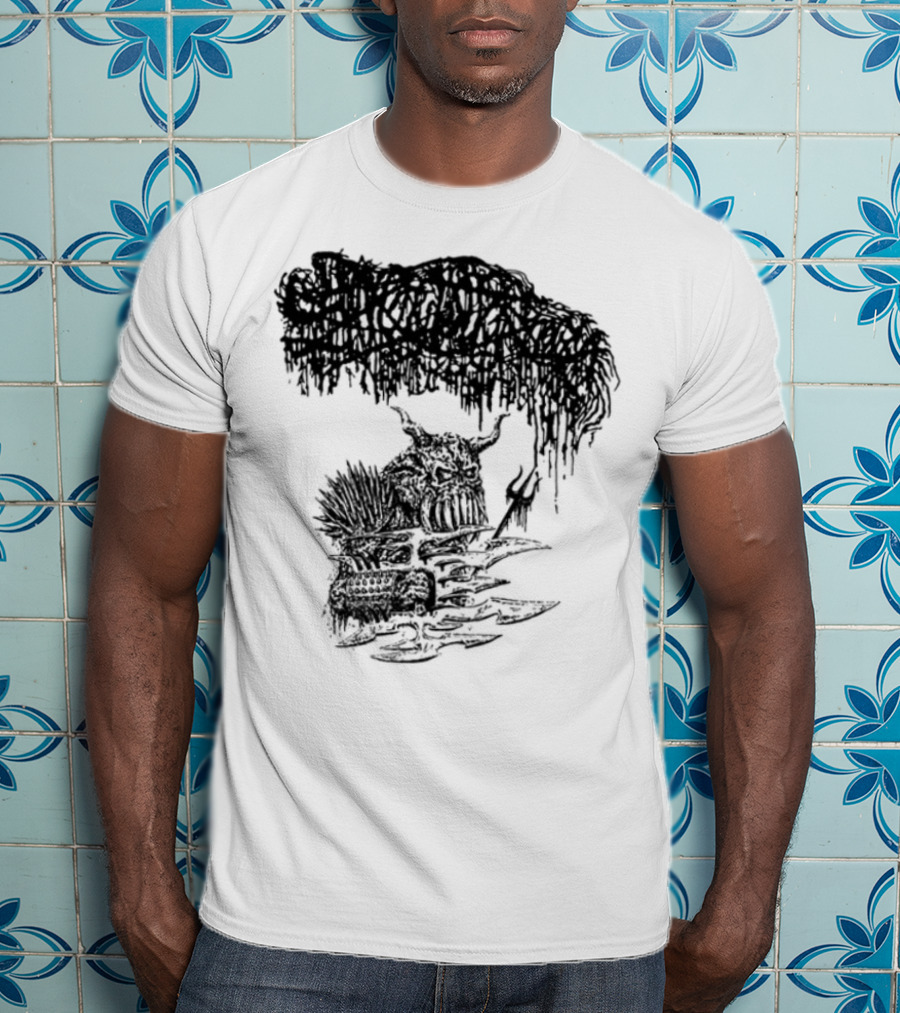 Sanguisugabogg Warlord Album Cover Art Demonic Skull Imagery T-Shirt
