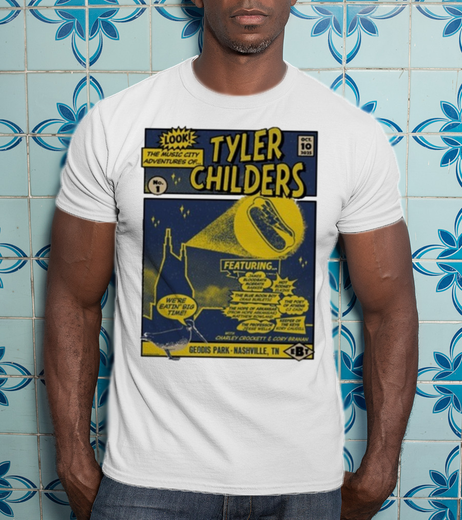 The Music City Adventures Of Tyler Childers Geodis Park Nashville TN October 10 2025 Featuring Charley Crockett Cory Branan T-Shirt