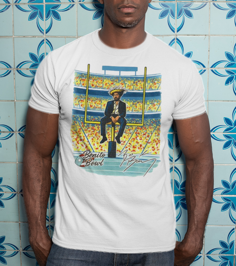 Bad Bunny Benito Bowl 2026 Super Bowl Signature Benito Bowl Stadium Scene T-Shirt