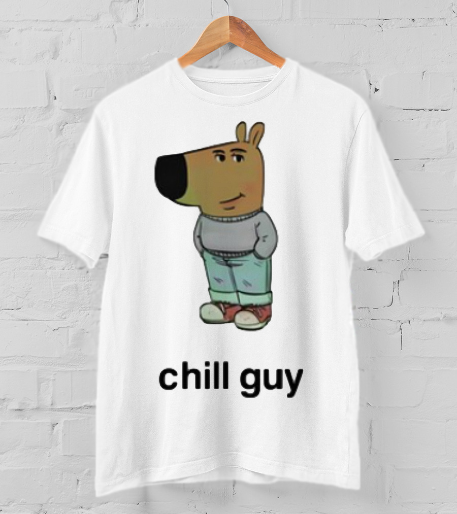 Chill Guy Cartoon Character Casual Style T-Shirt