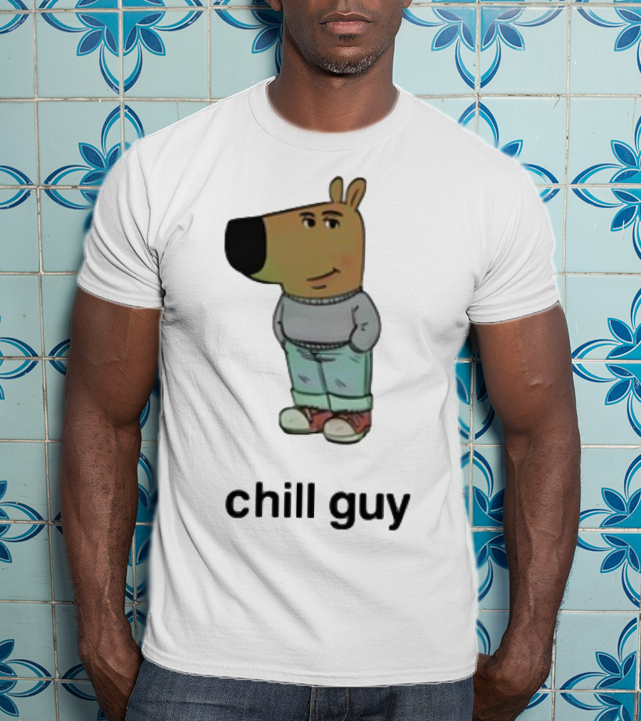Chill Guy Cartoon Character Casual Style T-Shirt
