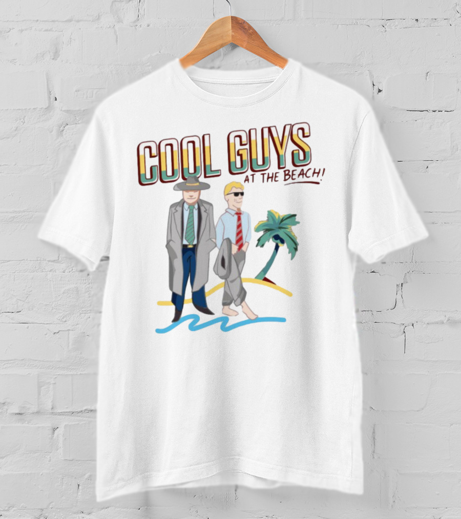 Cool Guys At The Beach Vintage Style Men In Suits Near Palm Tree T-Shirt