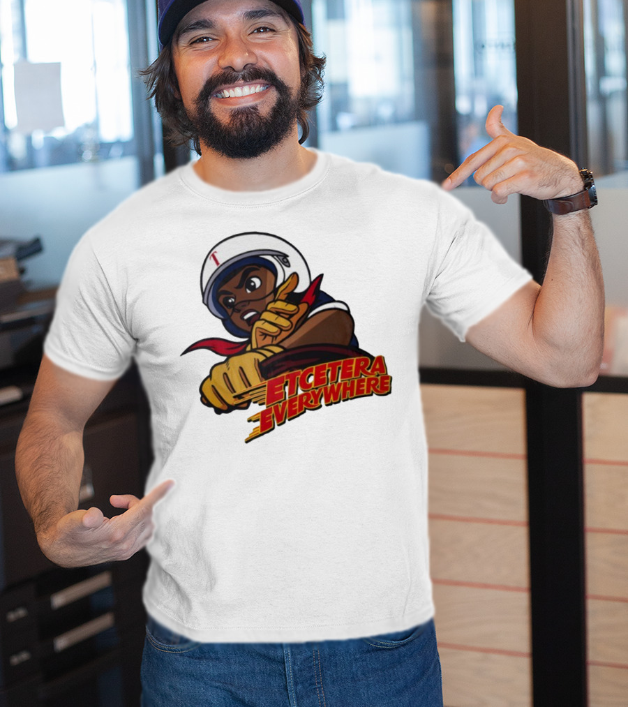 Etcetera Everywhere Racing Style Graphic With Determined Character T-Shirt