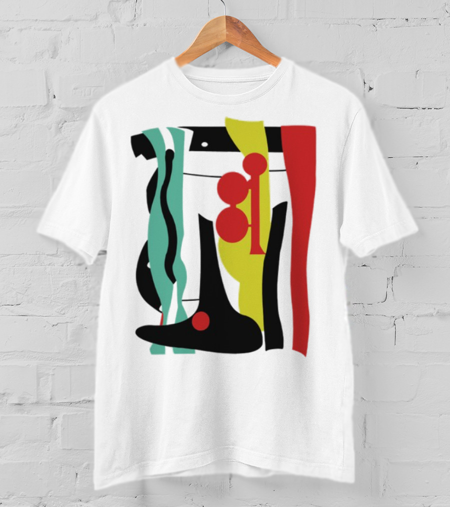 Ace Retro Primary Abstract Geometric Shapes T-Shirt