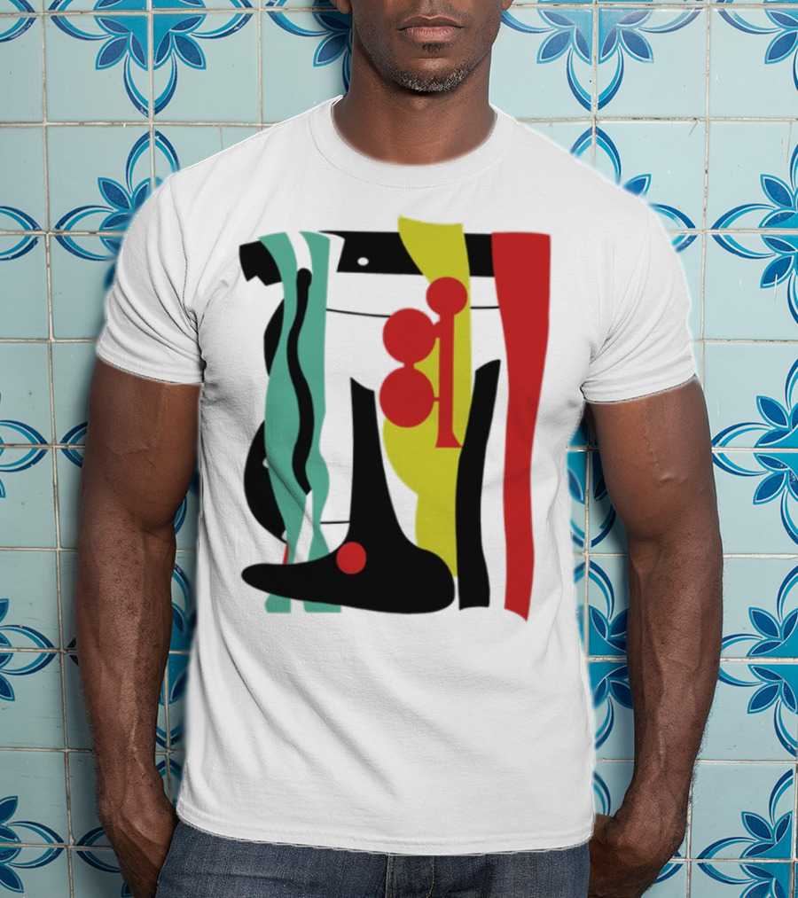 Ace Retro Primary Abstract Geometric Shapes T-Shirt