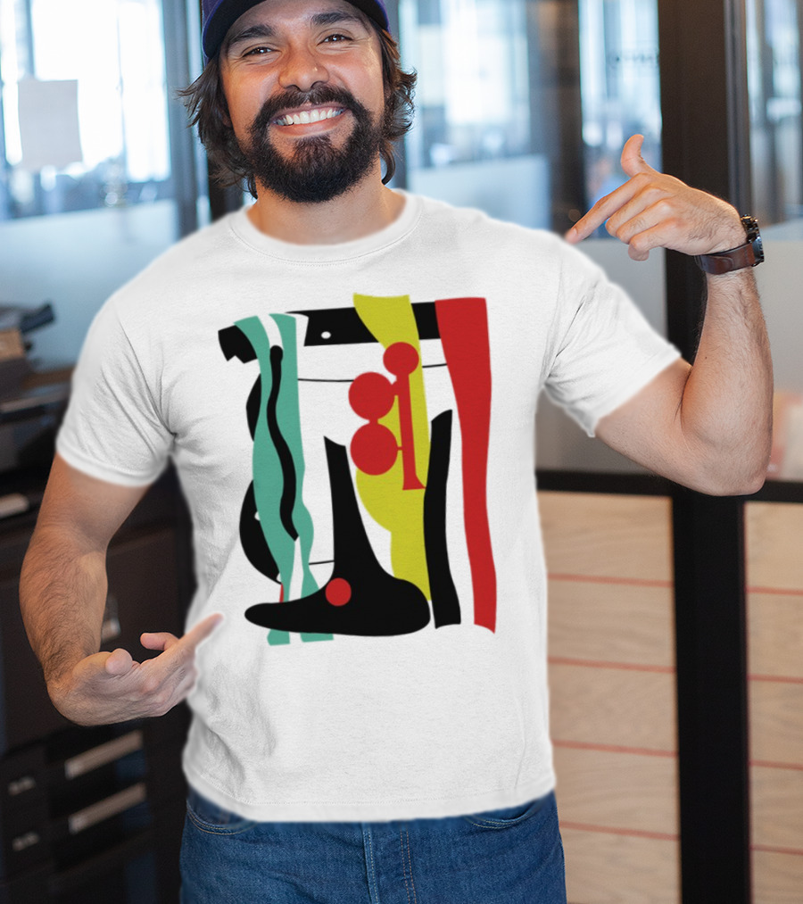 Ace Retro Primary Abstract Geometric Shapes T-Shirt