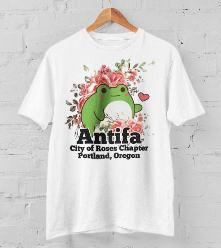 Antifa City Of Roses Chapter Portland Oregon Frog Protest Symbol T-Shirt