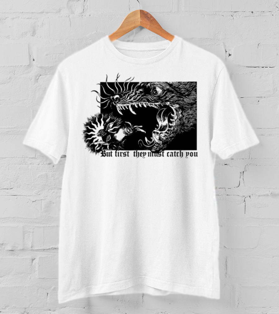 But First They Must Catch You Rabbit And Wolf Artful Chase T-Shirt
