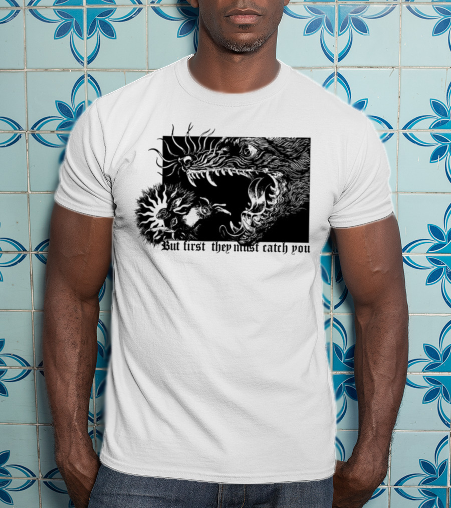 But First They Must Catch You Rabbit And Wolf Artful Chase T-Shirt