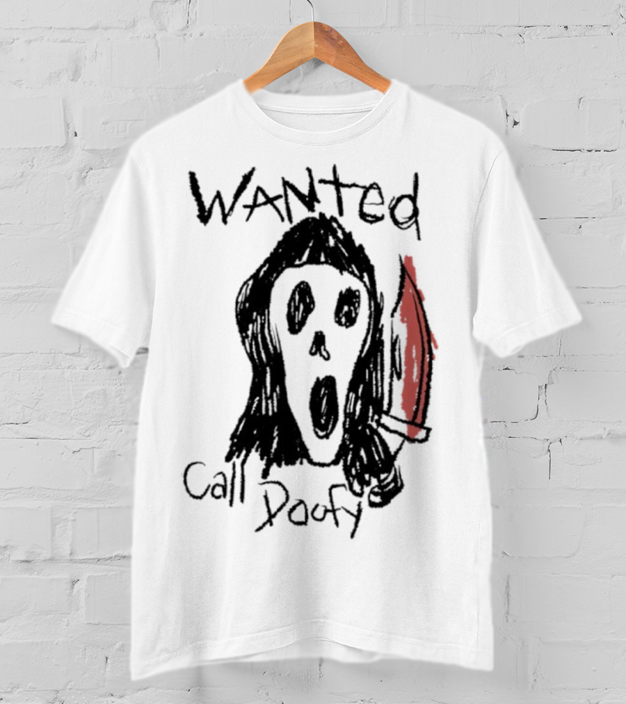 Wanted Call Doofy Scary Mask Knife T-Shirt