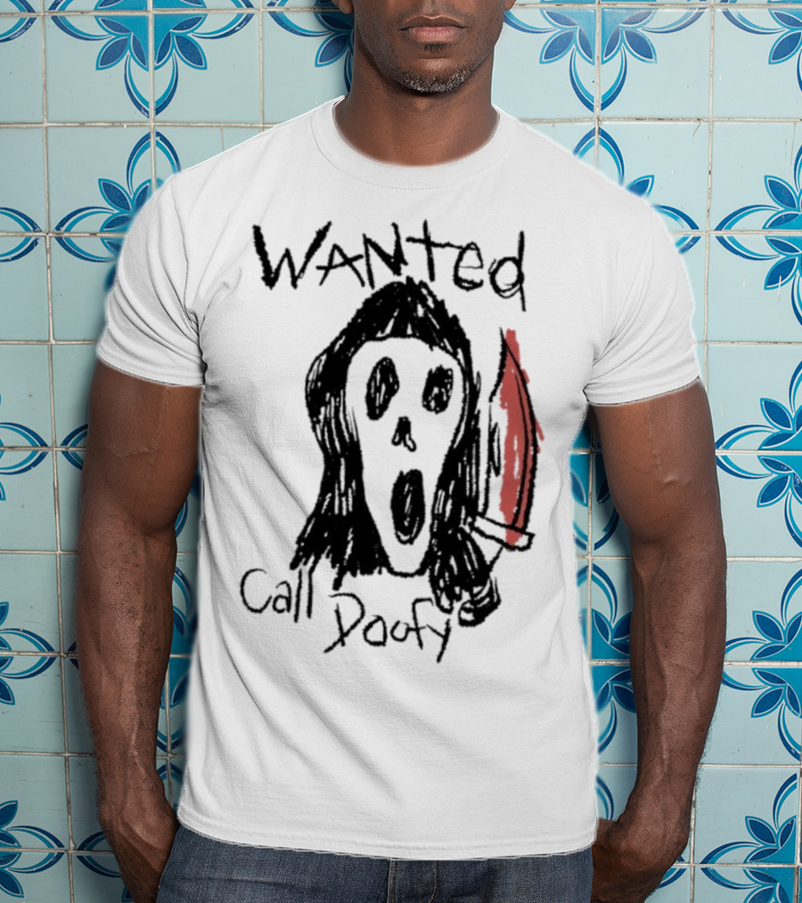 Wanted Call Doofy Scary Mask Knife T-Shirt
