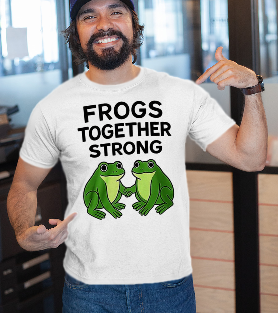 Frogs Together Strong Funny Holding Hands Unity T-Shirt